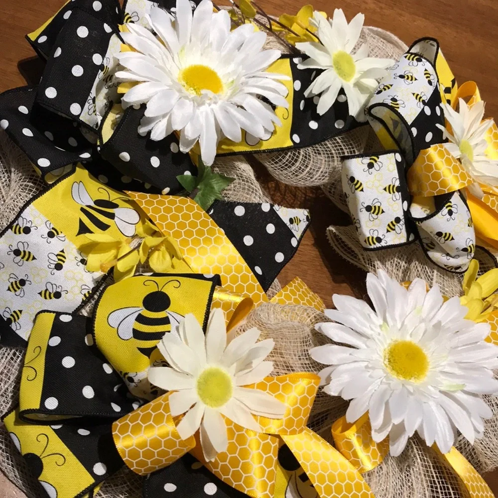 Bee 🐝 Stuffed Sunflower 🌻 Wreath The Bee Knees Thinking Of You Custom Final Sale